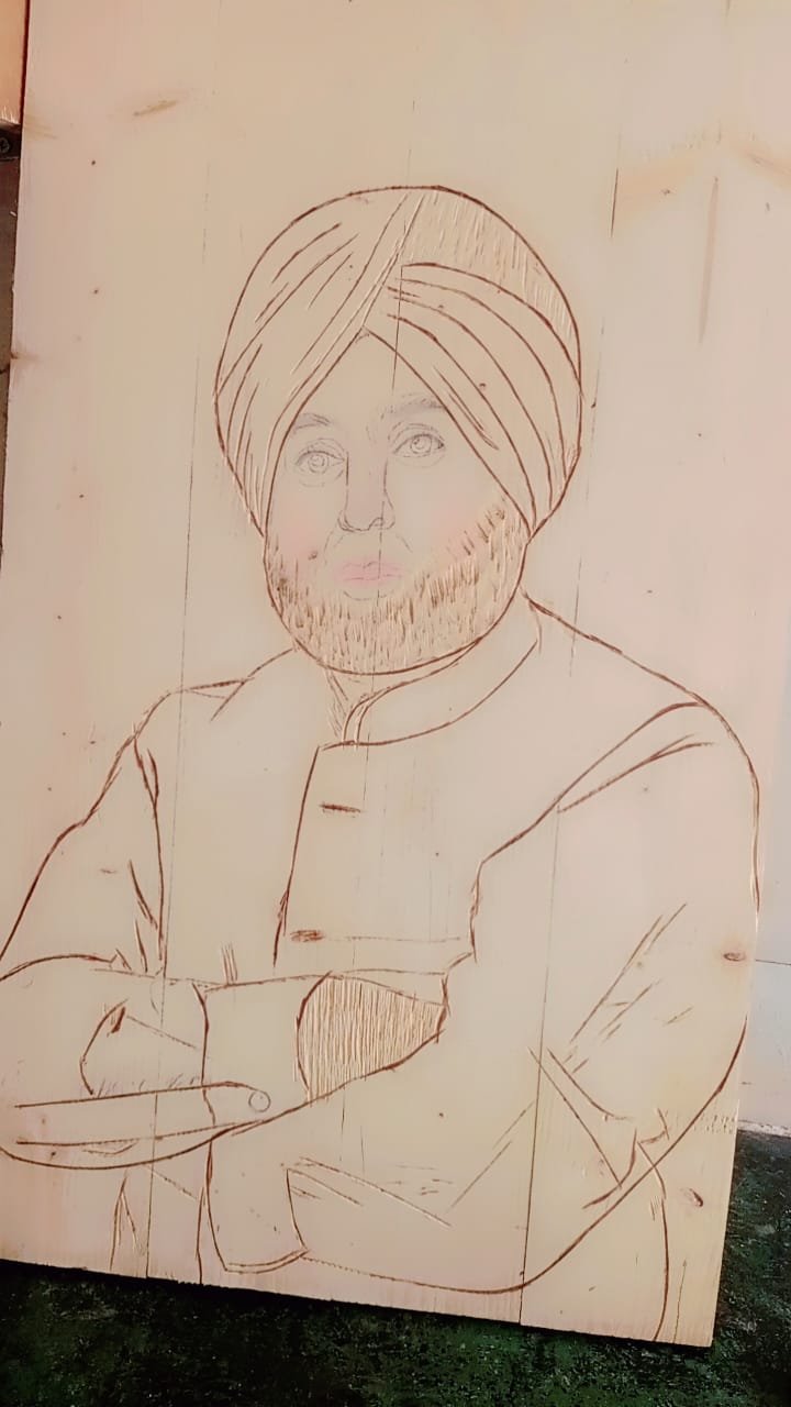 Yuvraj Singh Chauhan — Recognized For Creating The World’s Most Unique 3d Painting Of Punjab Chief Minister Bhagwant Mann & Member Of Parliment Sanjeev Arora Using Electronic Tools Like Drill, Grinder & Cutter Without Traditional  Paint Or Brushes