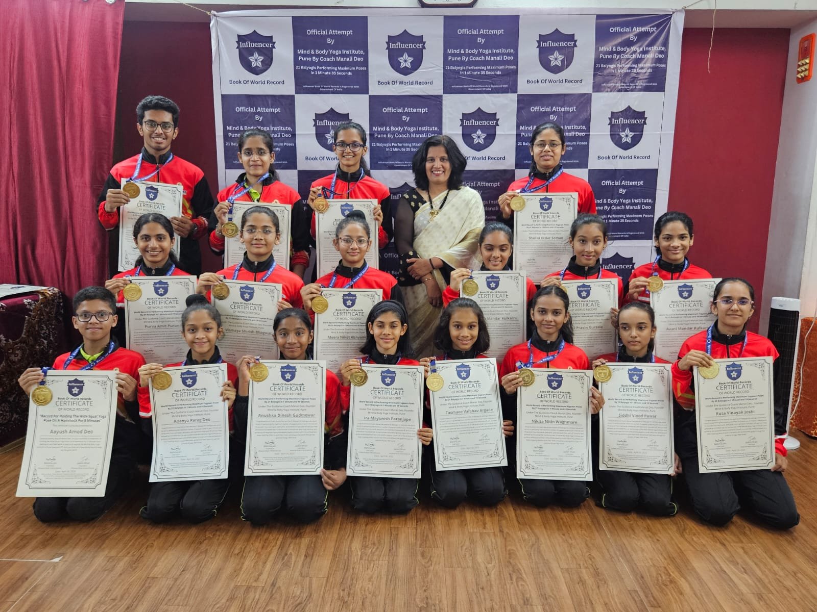Mind & Body Institute — World Record for Maximum Yogasan Poses by 21 Balyogis in 1 Minute and 19 Seconds