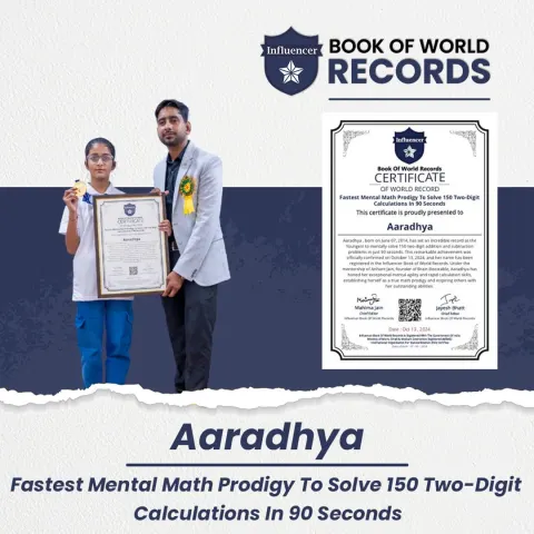 Aaradhya — Fastest Mental Math Prodigy To Solve 150 Two-Digit  Calculations In 90 Seconds