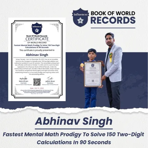 Abhinav Singh — Solve 150 Two-Digit Calculations In 90 Seconds
