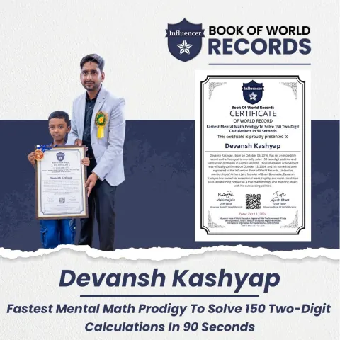 Devansh Kashyap — Mental Math Prodigy To Solve 150 Two-Digit Calculations In 90 Seconds