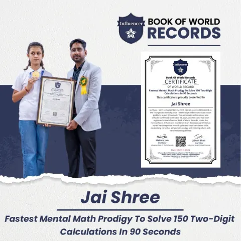 Jai Shree — Mental Math Prodigy To Solve 150 Two-Digit Calculations In 90 Seconds