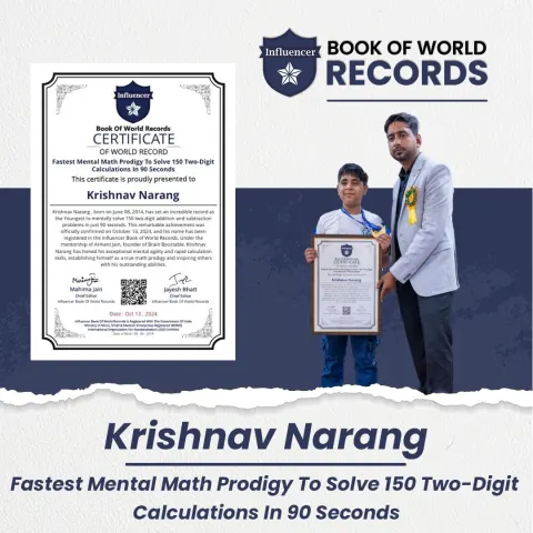 Krishnav Narang — Mental Math Prodigy To Solve 150 Two-Digit Calculations In 90 Seconds