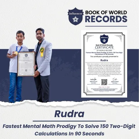 Rudra — Mental Math Prodigy To Solve 150 Two-Digit Calculations In 90 Seconds