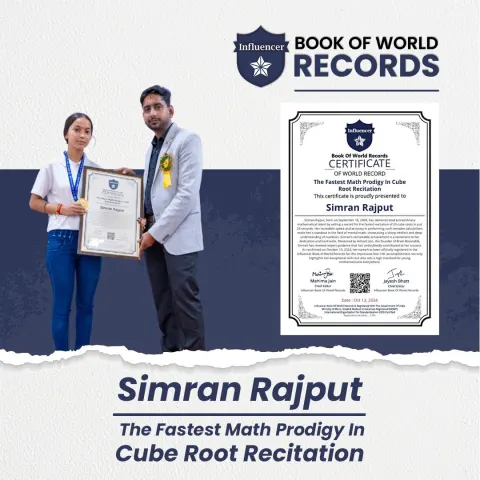Simran Rajput — The Fastest Math Prodigy In Cube Root Recitation