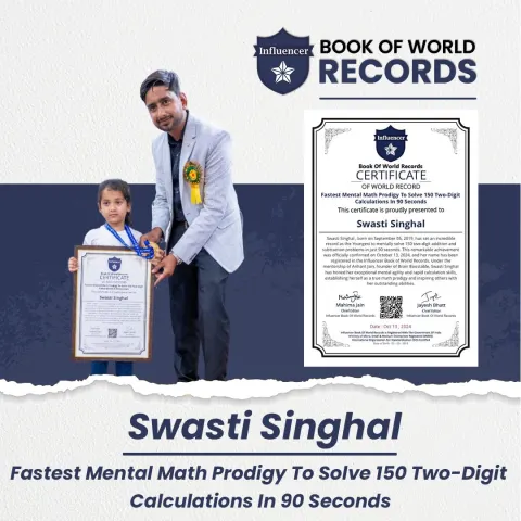 Swati Singhal — Mental Math Prodigy To Solve 150 Two-Digit Calculations In 90 Seconds