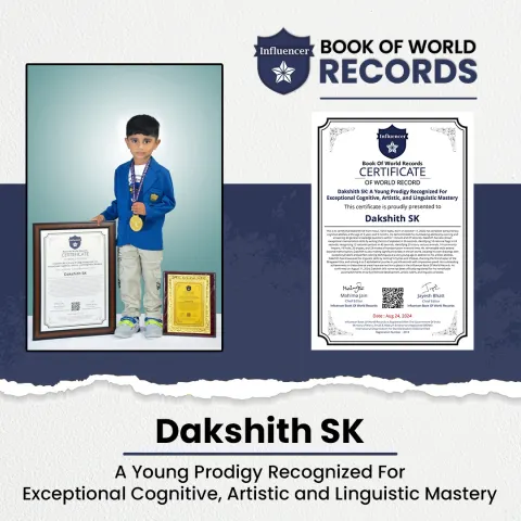 Dakshith SK — A Young Prodigy Recognized For Exceptional Cognitive, Artistic, and Linguistic Mastery