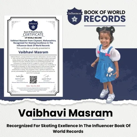 Vaibhavi Masram — Skating Excellence In The  Influencer Book Of World Records