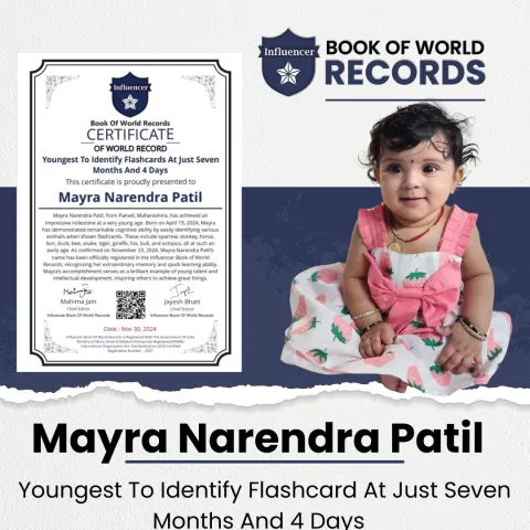 Mayra Narendra Patil — Youngest To Identify Flashcards At Just Seven  Months And 4 Days
