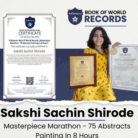 Sakshi Sachin Shirode — Masterpiece  Marathon - 75 Abstracts Painting In 8 Hours
