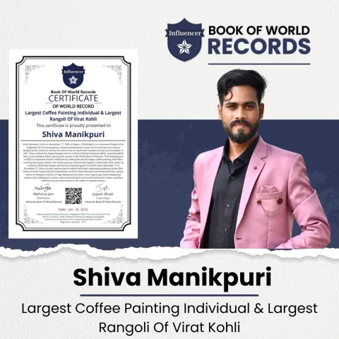 Shiva Manikpuri — Largest Coffee Painting Individual & Largest  Rangoli Of Virat Kohli