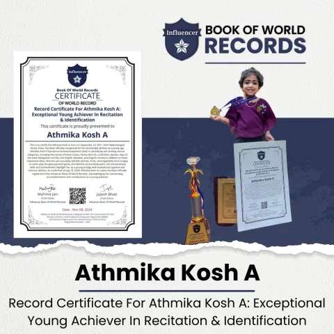 Athmika Kosh A — Exceptional Young Achiever In Recitation  & Identification