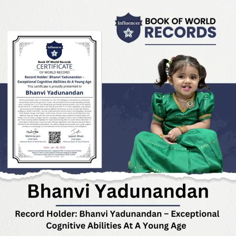 Bhanvi Yadunandan — Bhanvi Yadunandan –  Exceptional Cognitive Abilities At A Young Age