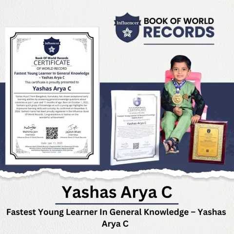 Yashas Arya C — Fastest Young Learner In General Knowledge