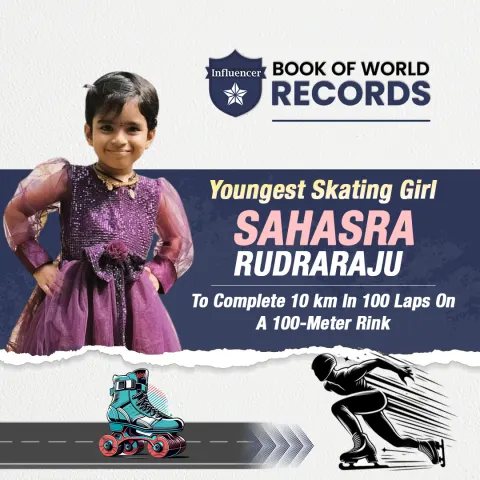 Sahasra Rudraraju — Youngest Skating Girl, Sahasra Rudraraju, To  Complete 10 km In 100 Laps On A 100-Meter Rink