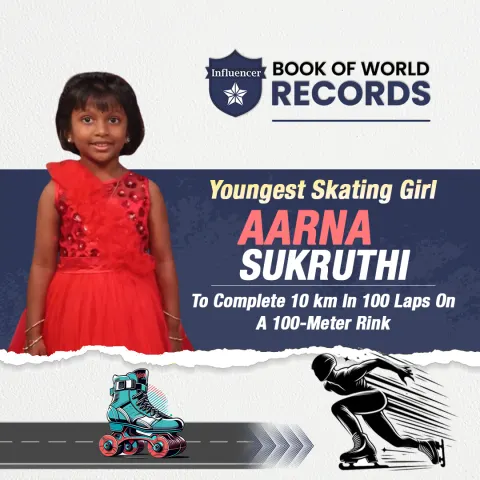 Aarna Sukruthi — Youngest Skating Girl, Aarna Sukruthi, To  Complete 10 km In 100 Laps On A 100-Meter Rink