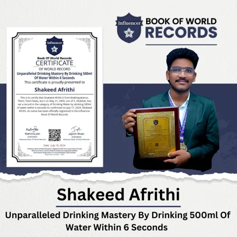 Shakeed Afrithi — Drinking 500ml  Of Water Within 6 Seconds