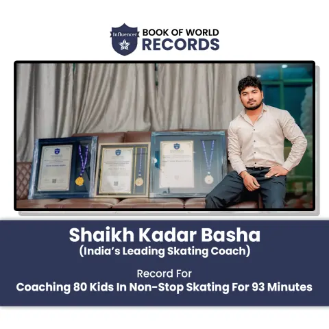 Shaik Khadar Basha  (India’s Leading Skating Coach) — Record For Coaching 80 Kids In Non-Stop Skating For 93 Minutes