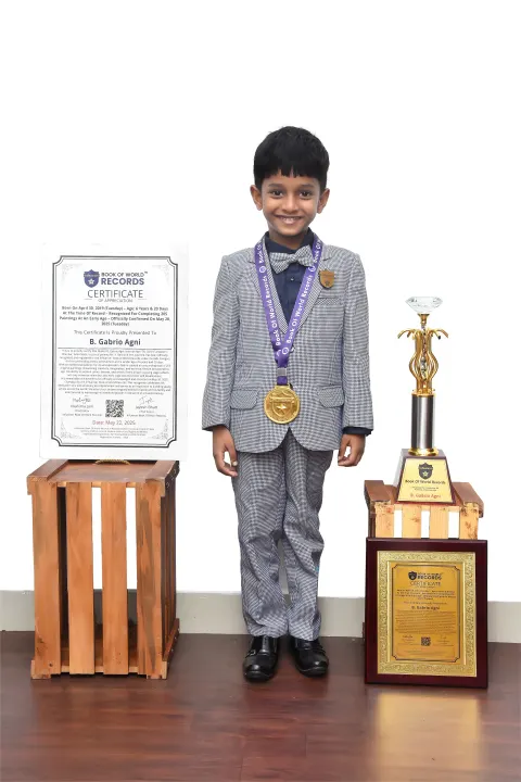 B. Gabrio Agni — Born On April 30, 2019 (Tuesday) – Age: 6 Years & 20 Days At The Time Of Record – Recognized For Completing 205 Paintings At An Early Age – Officially Confirmed On May 20,  2025 (Tuesday)