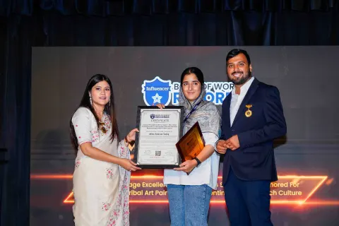 Miss Seerat Tariq — Cultural Heritage Excellence Award – Miss Seerat Tariq Honored For Outstanding Tribal Art Paintings  Representing Kashmir’s Rich Culture