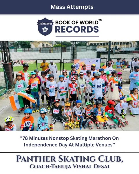 Panther Skating Club — "78 Minutes Nonstop Skating Marathon On Independence Day At Multiple Venues’’