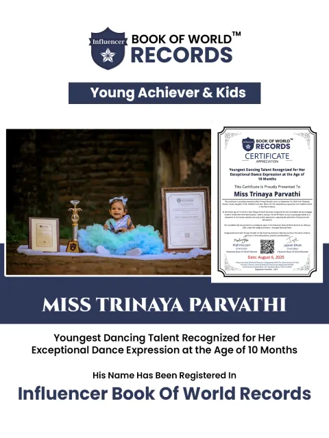 Miss Trinaya Parvathi — Youngest Dancing Talent Recognized for Her Exceptional Dance Expression at the Age of  10 Months