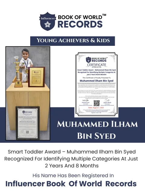 Muhammed Ilham Bin Syed — Smart Toddler Award – Muhammed Ilham Bin Syed  Recognized For Identifying Multiple Categories At  Just 2 Years And 8 Months