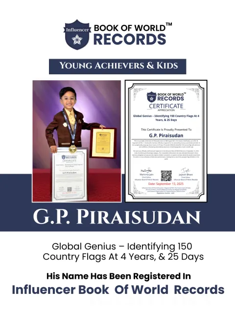 G.P. Piraisudan — Global Genius – Identifying 150 Country Flags At 4  Years, & 25 Days