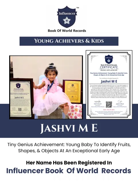 Jashvi M E — Tiny Genius Achievement: Young Baby To Identify Fruits, Shapes, & Objects At An Exceptional Early Age