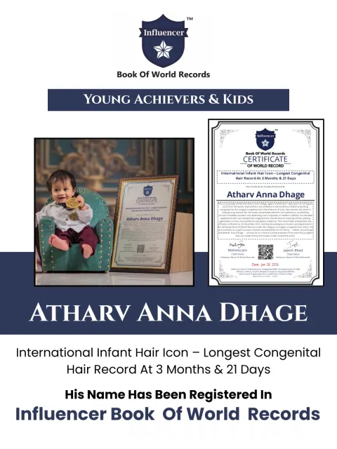 Atharv Anna Dhage — International Infant Hair Icon – Longest Congenital  Hair Record At 3 Months & 21 Days