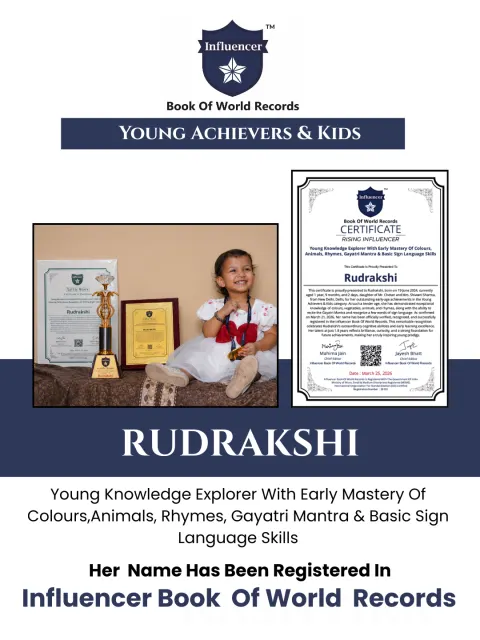 Rudrakshi — Young Knowledge Explorer With Early Mastery Of Colours,  Animals, Rhymes, Gayatri Mantra & Basic Sign Language Skills