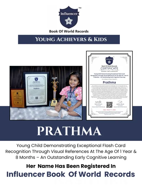 Prathma — Young Child Demonstrating Exceptional Flash Card Recognition Through Visual References At The Age Of 1 Year & 8 Months – An Outstanding Early Cognitive Learning