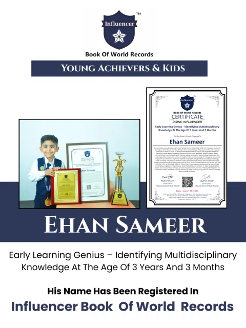 Ehan Sameer — Early Learning Genius – Identifying Multidisciplinary Knowledge At The Age Of 3 Years And 3 Months