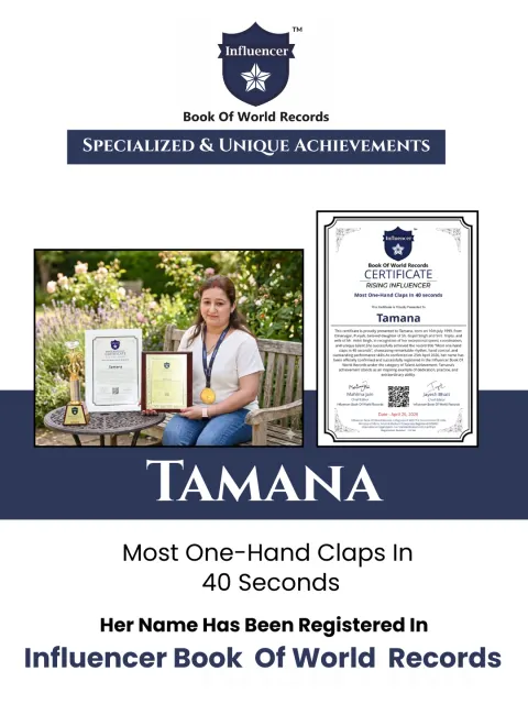 Tamana — Most One-Hand Claps In 40 seconds