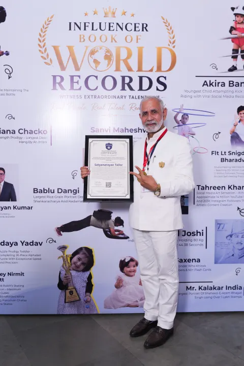 Satyanarayan Tailor — Co-Creator And Artistic Contributor To The Largest Rice Grain Portrait Depicting Jagadguru Adi Shankaracharya And Kedarnath  Jyotirlinga
