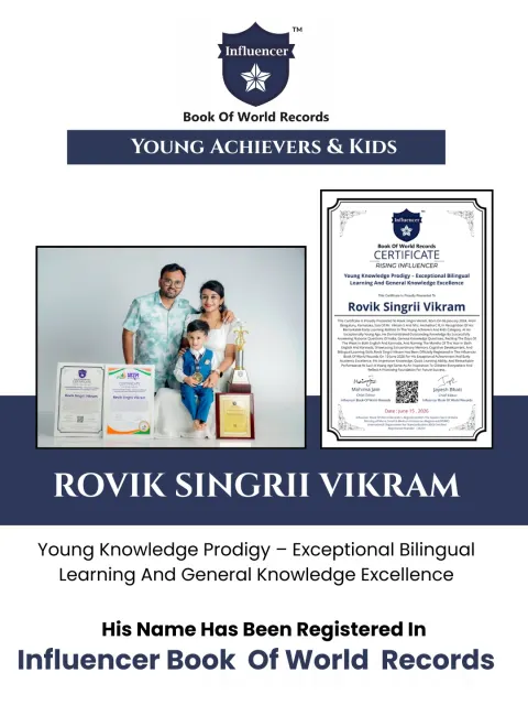 Rovik Singrii Vikram — Young Knowledge Prodigy – Exceptional Bilingual Learning And General Knowledge Excellence