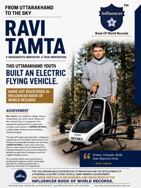 Ravi Tamta — Grassroots Innovation In Electric Personal Flying Vehicle Technology – Developing And Test-Flying Hapida Skynex