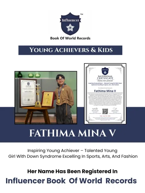 Fathima Mina V — Inspiring Young Achiever – Talented Young Girl With Down  Syndrome Excelling In Sports, Arts, And Fashion