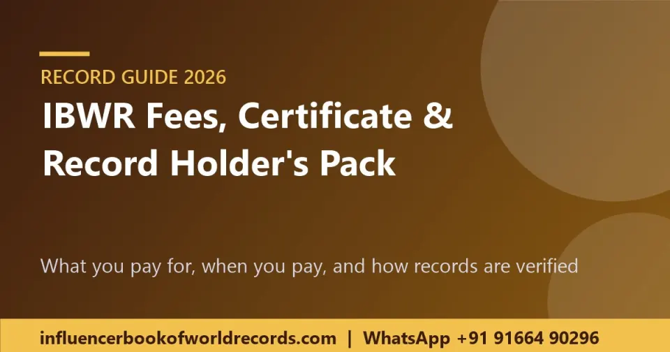 Influencer Book of World Records Fees, Certificate & Record Holder's Pack: What You Pay For (2026)