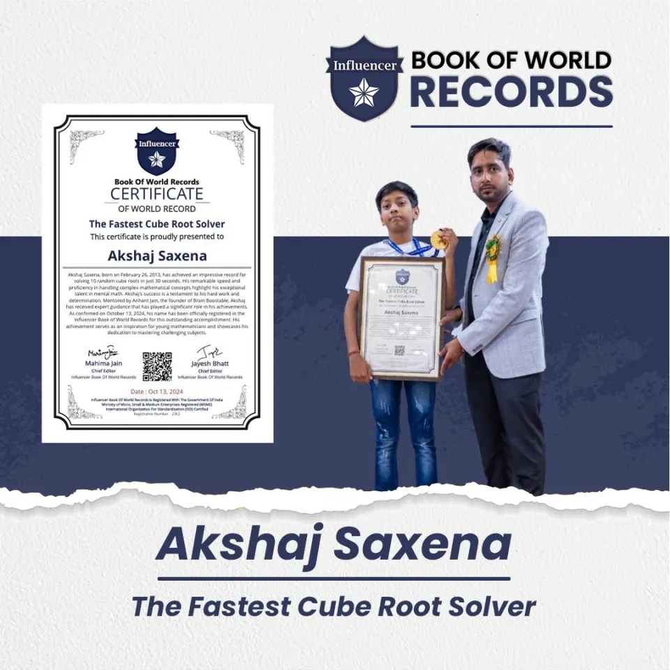 Akshaj Saxena — The Fastest Cube Root Solver