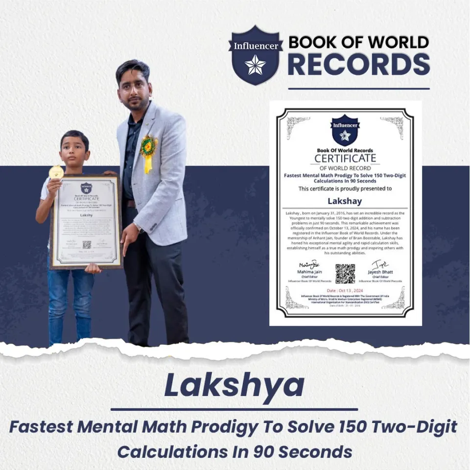 Lakshy — Mental Math Prodigy To Solve 150 Two-Digit Calculations In 90 Seconds