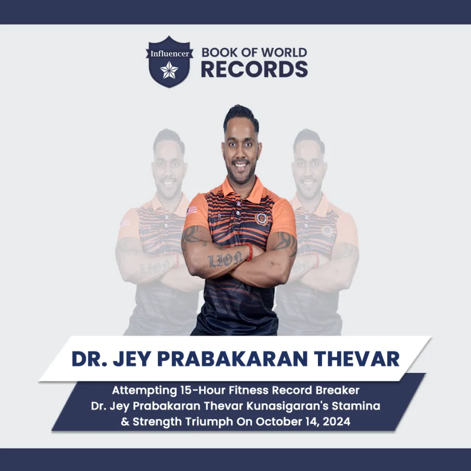 Dr. Jey Prabakaran Thevar Kunasigaran — Record In Cardio and Weightlifting Exercises for Twelve Hours