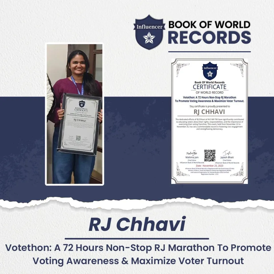 RJ CHHAVI — A 72 Hours Non-Stop RJ Marathon To Promote Voting Awareness & Maximize Voter Turnout.