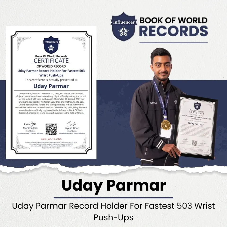 Uday Parmar — Fastest 503  Wrist Push-Ups