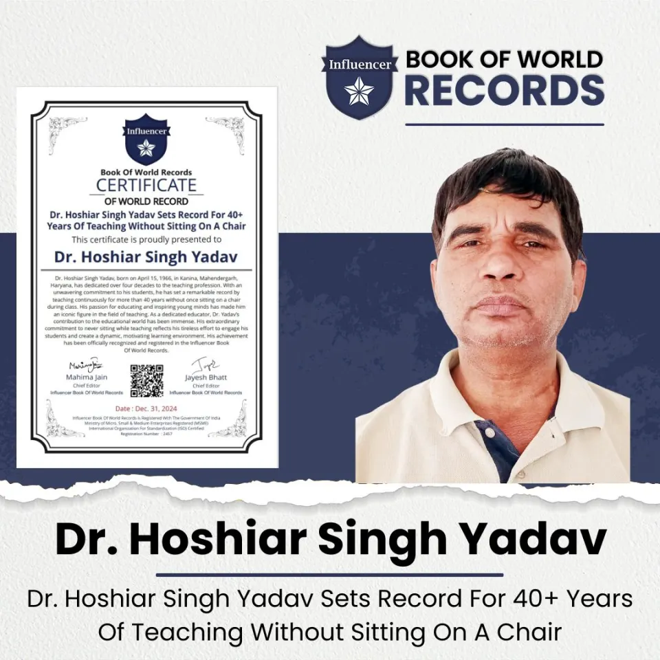 Dr. Hoshiar Singh Yadav — Teaching Without Sitting On A Chair