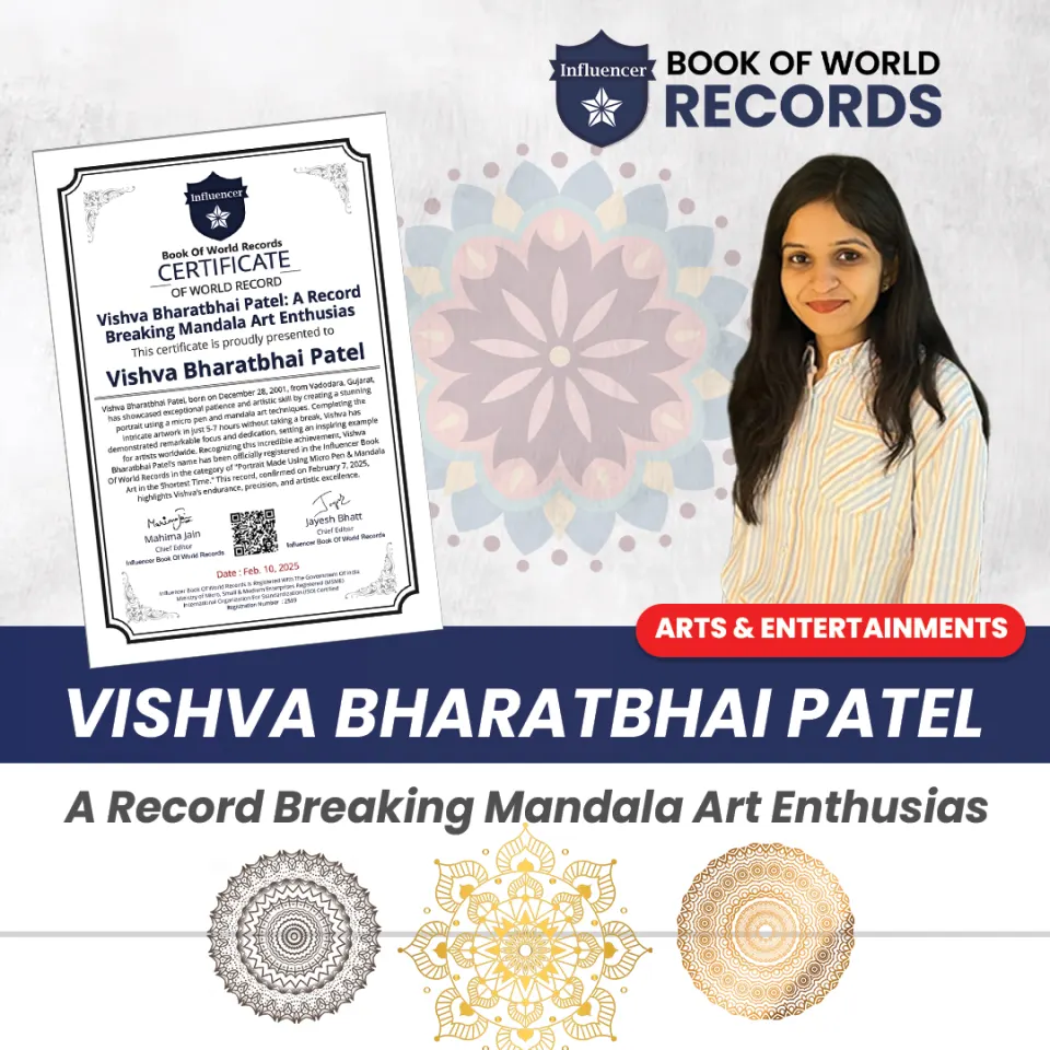 Vishva Bharatbhai Patel — Vishva Bharatbhai Patel: A Record  Breaking Mandala Art Enthusias