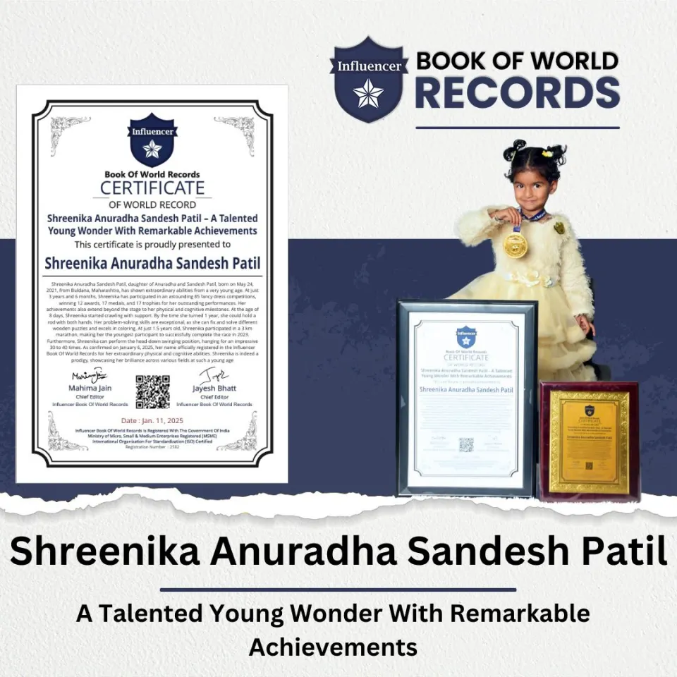 Shreenika Anuradha Sandesh Patil — Shreenika Anuradha Sandesh Patil – A Talented  Young Wonder With Remarkable Achievements