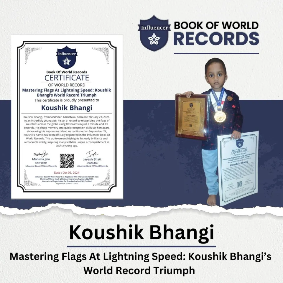 Koushik Bhangi — Mastering Flags At Lightning Speed: Koushik  Bhangi’s World Record Triumph