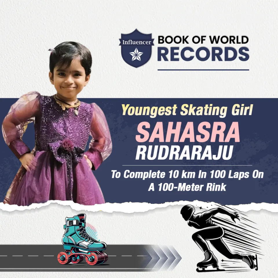 Sahasra Rudraraju — Youngest Skating Girl, Sahasra Rudraraju, To  Complete 10 km In 100 Laps On A 100-Meter Rink