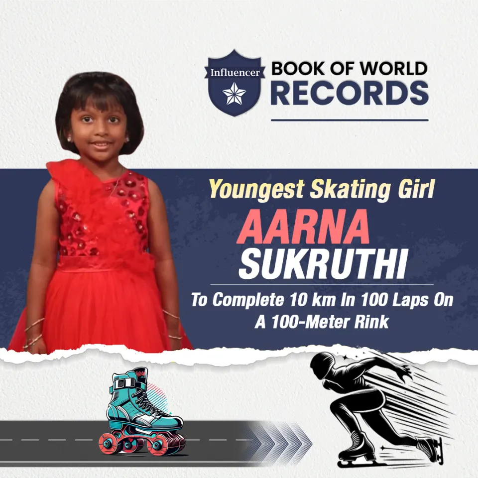 Aarna Sukruthi — Youngest Skating Girl, Aarna Sukruthi, To  Complete 10 km In 100 Laps On A 100-Meter Rink
